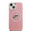 Karl Lagerfeld IML K&CH Heads Repeated Logo MagSafe tok iPhone 15 készülékhez rózsaszín