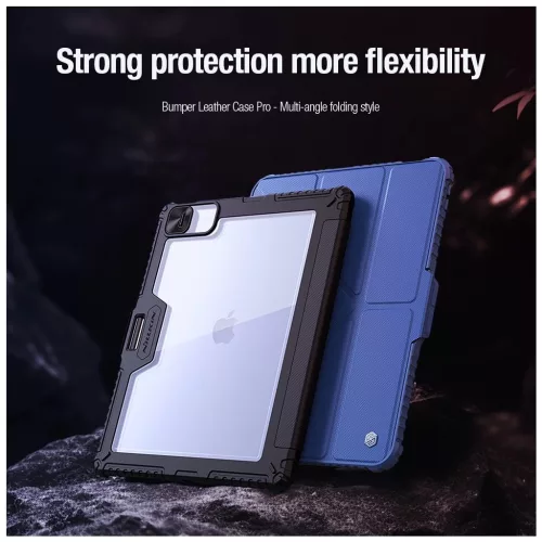 Nillkin Bumper PRO védőtok többszögből állítható állvánnyal, iPad Pro 12,9 (2020/2021/2022) és iPad Air 13 (2024/2025) készülékhez fekete
