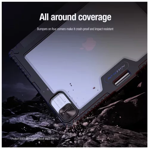 Nillkin Bumper PRO védőtok többszögből állítható állvánnyal, iPad Pro 12,9 (2020/2021/2022) és iPad Air 13 (2024/2025) készülékhez fekete