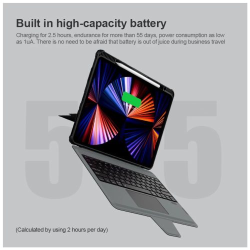 Nillkin Bumper Combo billentyűzetes tok iPad Pro 12.9 (2020/2021/2022) és iPad Air 13 (2024/2025) készülékhez fekete