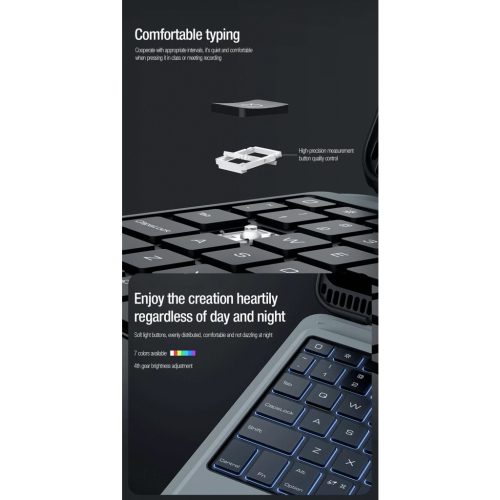 Nillkin Bumper Combo billentyűzetes tok (Backlit Version) iPad Air 4/5/10.9 (2020/11, 2024/2025) és iPad Pro 11 (2020/2021/2022) készülékhez fekete