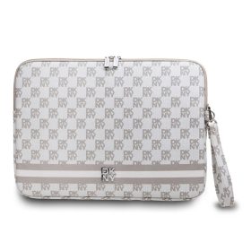   DKNY PU bőr Checkered Pattern and Stripe laptop tok 13/14" bézs