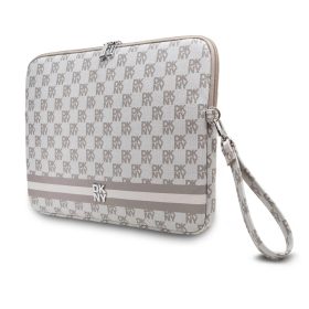   DKNY PU bőr Checkered Pattern and Stripe laptop tok 13/14" bézs