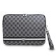 DKNY PU bőr Checkered Pattern and Stripe laptop tok 15/16" fekete