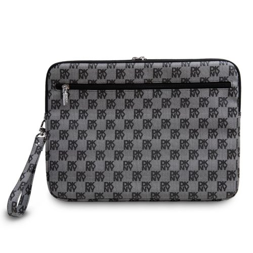DKNY PU bőr Checkered Pattern and Stripe laptop tok 15/16" fekete
