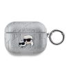 Karl Lagerfeld PU Embossed Karl and Choupette Heads tok AirPods Pro készülékhez ezüst