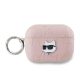 Karl Lagerfeld PU domborított Choupette tok AirPods Pro 2 készülékhez rózsaszín