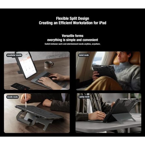 Nillkin Bumper GO billentyűzetes tok (Backlit Version) – iPad Pro 12.9 2020/2021/2022 és iPad Air 13 2024/2025 készülékhez fekete