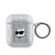 Karl Lagerfeld PU domborított Choupette tok AirPods 1/2 készülékhez ezüst