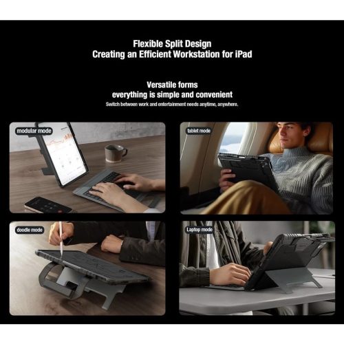 Nillkin Bumper GO billentyűzetes tok (Backlit Version) iPad Air 4/5/10.9 (2020/11/2024/2025) és iPad Pro 11 (2020/2021/2022) készülékhez fekete