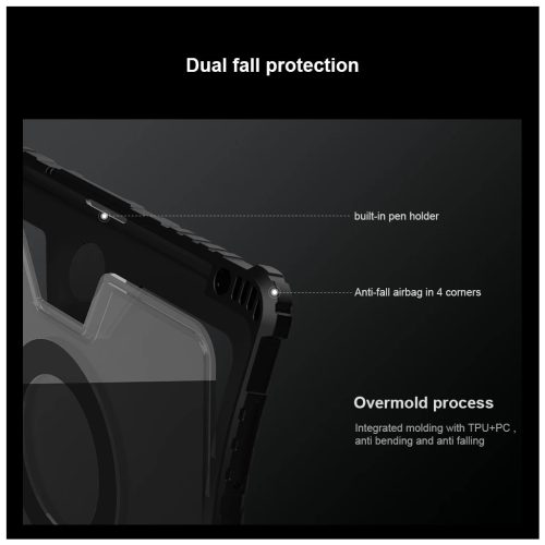 Nillkin Bumper Link billentyűzetes tok (háttérvilágításos verzió) – iPad Air 4/5/10.9 (2020/11/2024/2025) és iPad Pro 11 (2020/2021/2022) készülékhez fekete