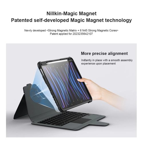 Nillkin Bumper Link billentyűzetes tok (háttérvilágításos verzió) – iPad Air 4/5/10.9 (2020/11/2024/2025) és iPad Pro 11 (2020/2021/2022) készülékhez fekete