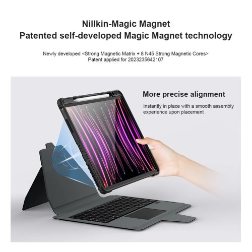 Nillkin Bumper Link billentyűzetes tok (Backlit Version) iPad Pro 12.9 (2020/2021/2022) és iPad Air 13 (2024/2025) készülékhez fekete
