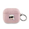 Karl Lagerfeld PU domborított Karl Head tok AirPods 3 készülékhez rózsaszín