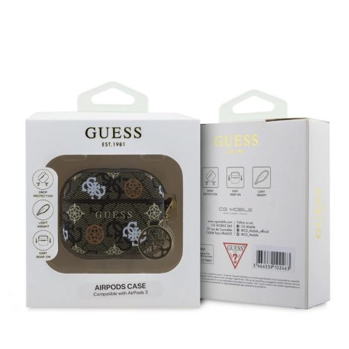 Guess PU 4G Peony Charm tok AirPods 3 készülékhez barna