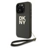 DKNY PU Leather Stack Logo csuklópántos tok iPhone 16 Pro Max készülékhez zöld