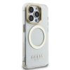 Guess IML Gold Outline Stand Camera Frame MagSafe tok iPhone 15 Pro Max készülékhez átlátszó
