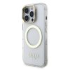 Guess IML Gold Outline Stand Camera Frame MagSafe tok iPhone 16 Pro Max készülékhez átlátszó