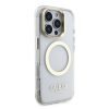 Guess IML Gold Outline Stand Camera Frame MagSafe tok iPhone 16 Pro Max készülékhez átlátszó