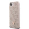 Guess PU 4G Strass Triangle Metal Logo tok iPhone 16e készülékhez rózsaszín