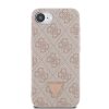 Guess PU 4G Strass Triangle Metal Logo tok iPhone 16e készülékhez rózsaszín