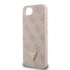 Guess PU 4G Strass Triangle Metal Logo tok iPhone 16e készülékhez rózsaszín