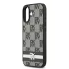 DKNY PU Leather Checkered Pattern and Stripe tok iPhone 17 készülékhez fekete