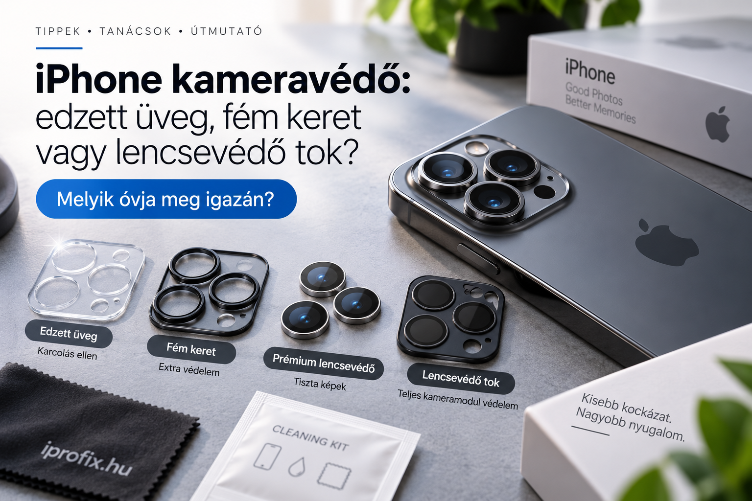 iPhone kameravédő: edzett üveg, fém keret vagy lencsevédő tok? Melyik óvja meg igazán?