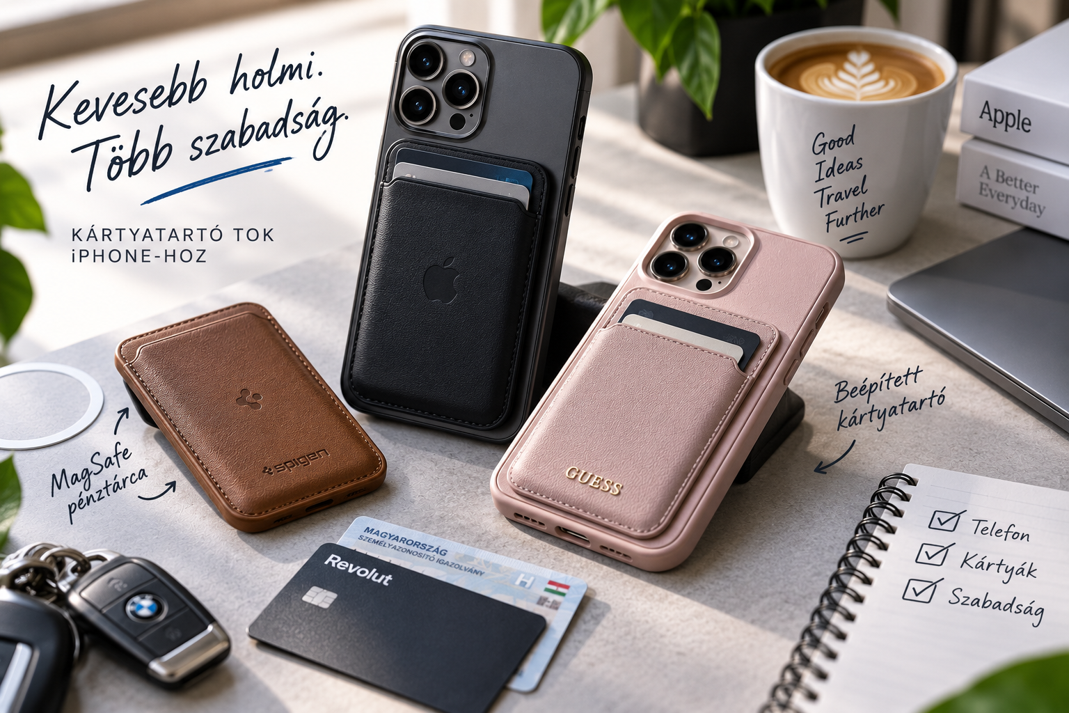 Kártyatartó tok iPhone-hoz: MagSafe pénztárca vagy beépített tartó? Melyik éri meg?