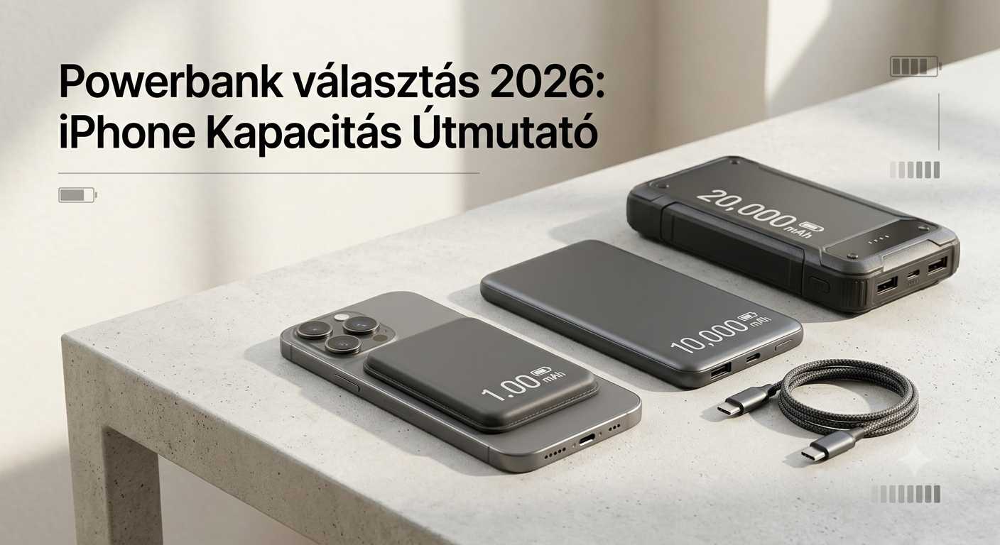 Powerbank választás 2026: mekkora kapacitás kell az iPhone-odhoz?